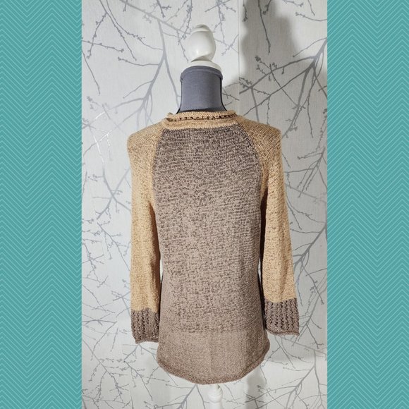 Akira Art To Wear Beige Knit Button Front Cardigan - Picture 4 of 5